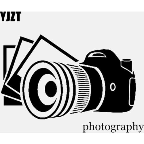 YJZT 14.4CM*10.1CM Fashion Photography Camera Photo Decal Vinyl Black/Silver Car Sticker C22-0868