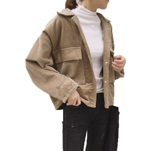 ZG1486 spring autumn 2020 new women fashion retro short section corduroy loose jacket cheap wholesale