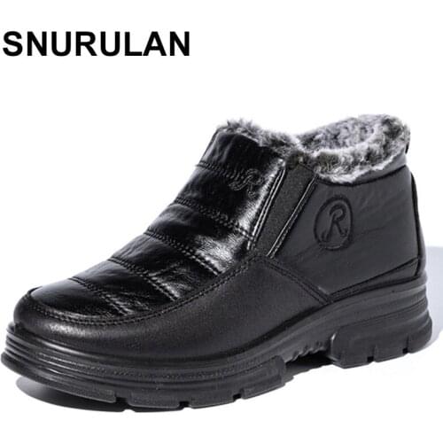 SNURULAN woman snow boots 2021 winter shoes women PU Leather Womens boots waterproof womens shoes Super warm ladies shoes slip