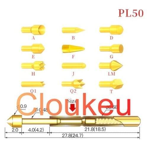 Probe nickel-plated PL50 light board 0.68MM test spring PCB thimble