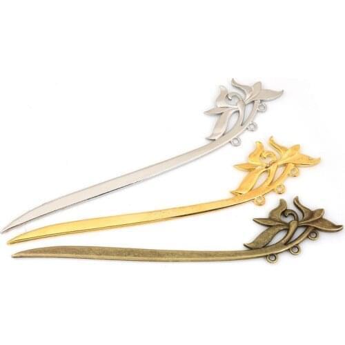 1Pcs Vintage Gold/Bronze/Rhodium Color Alloy Crafts Auspicious Cloud Hairpin Retro Hair Stick For DIY Jewelry Women Accessories