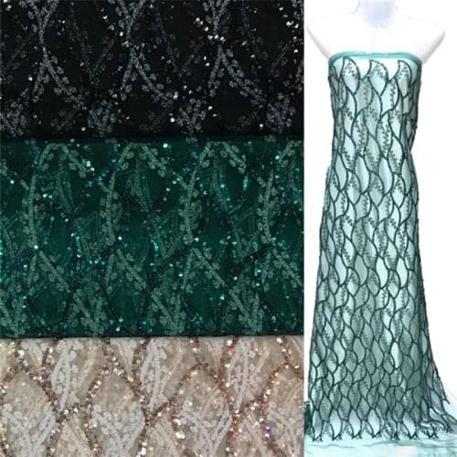1 Yard 2019 New Sequin Tulle Lace Fabric Green Black Champagne Mesh Lace Fabric For Dress Clothing Camisole Pajamas Pillow Craft