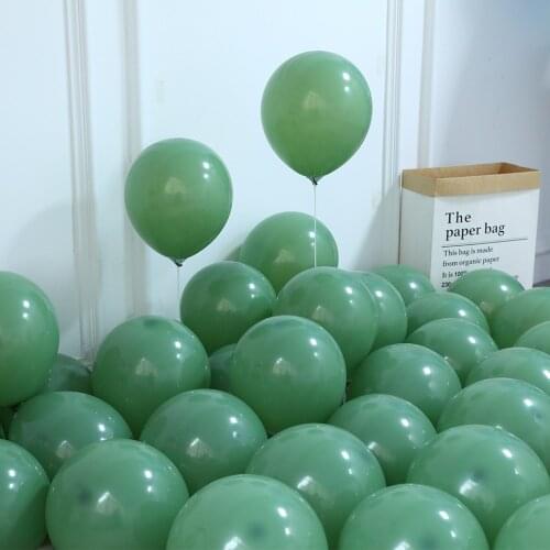 ​10/20/30pcs 10inch Bean Green Balloons Retro Color Latex Balloons Baby Shower Wedding Birthday Party Decoration Supplies Globos