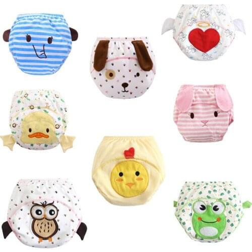 10pc/Lot Toddler Infant Baby Boys Girls Cartoon Diapers Nappy Training Pants Reusable