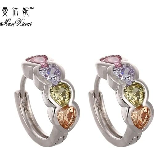 2 Colors crystal Jewelry Stud Earrings For Women Mutilcolorful Crystal Earrings Party Fashion Jewerly gift for women EH1052