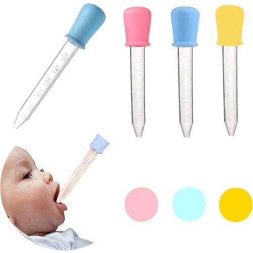 2pcs/lot 5ML Dose Medicine Dropper Spoon for Baby Infant Safety PP Burette Feeder Pink White Yellow Blue Available Drop Shipping