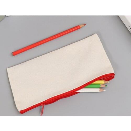 2000pcs/lot Blank Canvas zipper Pencil pouches Empty pen Pouch cases cotton cosmetic Bags makeup bag organizer