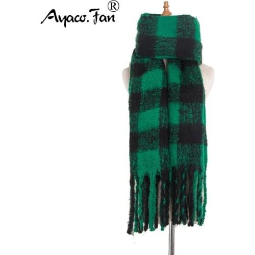 2019 Plaid Winter Scarf for Women Warm Foulard Solid Scarves Fashion Lady Long Scarf Female Shawl Cashmere Bufandas Hombre New