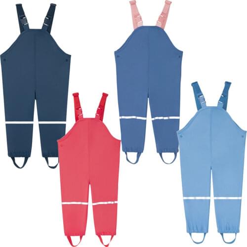 2021 Waterproof Boy Rain Pants Sport Baby Girl Bib Overalls Outdoor Children Jumpsuits Winter Kids Trousers Toddler Snow Clothes