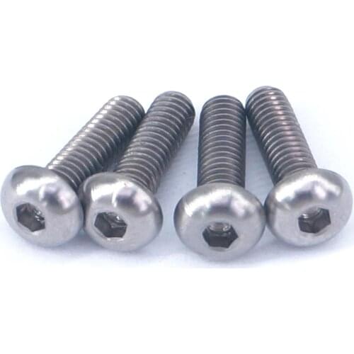 4 PCS M4x14mm Ti Button Head GR5 Titanium Screw For Bicycle Fork