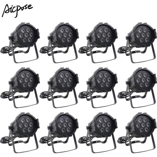 12Pcs/lots 7x10W Par Light RGBW 4in1/ RGBWA 5in1/RGBWA UV 6in1 Aluminum Led Par DMX Control Lights For Wedding Bar Disco Stage L