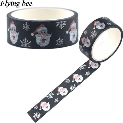 Flyingbee 15mmX5m Christmas Elk snow Washi Tape Paper Christmas gift fashion Adhesive Tape Santa Claus Masking Tapes X0693