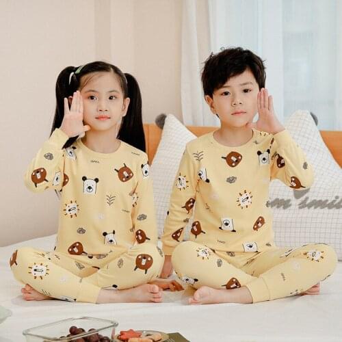 Baby Clothes Girls Pyjamas Suit Kids Boy Dinosaur Sleepwear Pajamas Autumn Winter Cotton Nightwear For Teenager Homewear Kid Set
