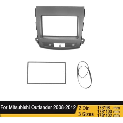 For Mitsubishi Outlander 2008-2012 2 Din Car DVD Radio Frame Mounted Fascia Adaptor Facia Panel Dash Installation Bezel Trim Kit