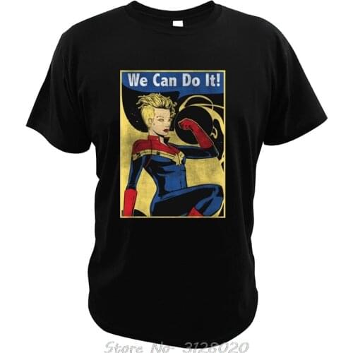 Captain T Shirt Men Cotton Digital Print High Quality Tees We Can Do It Tee Tops Rosie The Riveter Tshirt