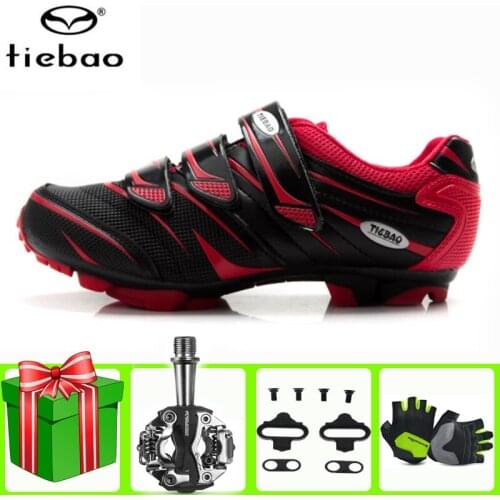 Tiebao Sapatilha Ciclismo Mtb Cycling Shoes Men Bicycle Mountain Bike Add SPD Pedal Non-slip Self-locking Superstar Sneakers