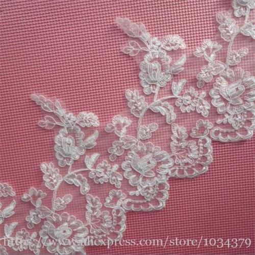 9Yards Ivory Europe Applique Lace Wedding Trim Dress DIY Manual Accessories Guipure Lace 23cm LW0087