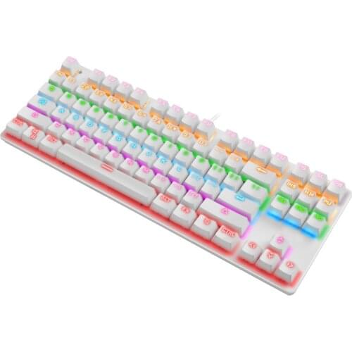 Mechanical Keyboard 87 Keys PC Gamer Wired USB Keyboards Blue Axis Switch RGB Gaming Competitive Computer Professional Keyboard