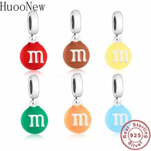 Cute beans Dangle Charms for Bracelet Necklace Pendant Jewellery Birthday Gifts for Sister Mum 925 Sterling Silver Enamel Beads