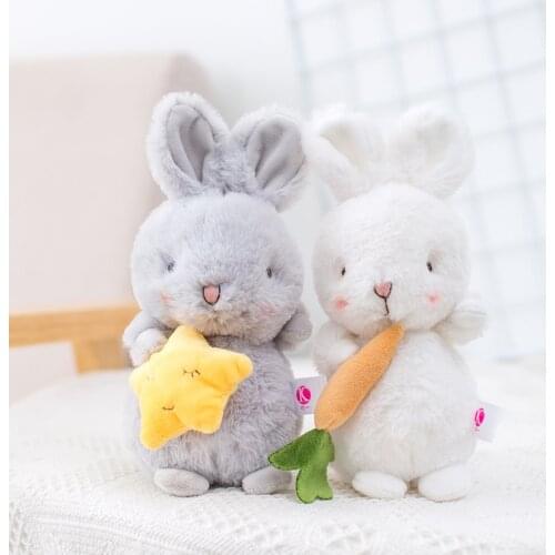 Cute Fluffy Bunny Plush Stuffed Bunnies Soft Baby Appease Toy Long Plush Hug Star Carrot Rabbit Doll Toys Gift for Newborn Kids