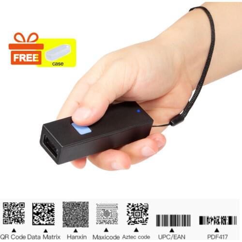 Holyhah M2D Mini Barcode Scanner USB Wired BT 2.4G Wireless 1D 2D QR PDF417 Bar code for iPad iPhone Android Tablets PC