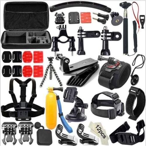 GloryStar 49-in-1 Accessories Kit for GoPro Hero4 3+ 3 2 1 for Xiaomi SJCAM Skiing Cycle Hiking Outdoor Sport Camera Accessories