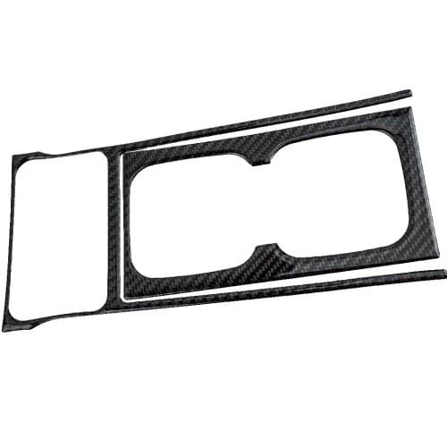 2Pcs Black Carbon Fiber Console Water Cup Holder Panel Trim Cover Sticker Fit For Honda Civic 8th 2011 2010 2009 2008 2007 2006