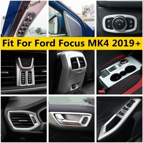 Pillar A Air AC Head Light Warning Lamp Window Lift Button Cover Trim Matte Accessories Interior For Ford Focus MK4 2019 - 2021