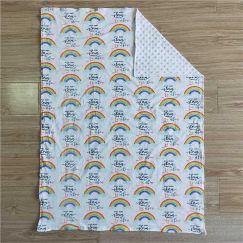 New Hot Sale Baby Kids Rainbow Blanket size 29x32 inches Cotton Milk Silk Soft Boutique Wholesale High Quality Childrens bedding