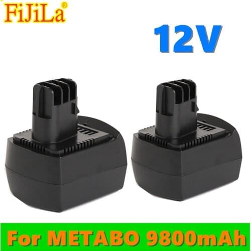 New 12V 9800mAh Ni-MH Replacement Power Tool Battery for METABO 6.02151.50 BZ12SP BS 12 SP, BSZ 12, BZ 12 SP, SSP 12, ULA96