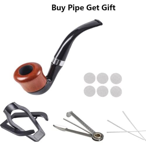 New Classic Style Bakelite Smoking Pipe Chimney Filter Smoking Pipes Tobacco Pipe Cigar Gifts Best Gift Mens Gadget Smoke
