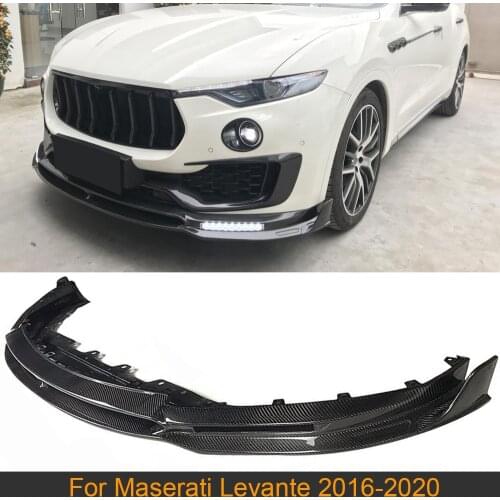 Front Bumper Lip Spoiler For Maserati Levante 2016 - 2020 Car Front Bumper Lip Apron Chin Spoiler Splitters Carbon Fiber