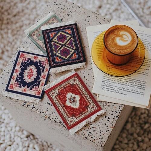 Persian pattern coaster photo props vintage placemat home decoration photography background