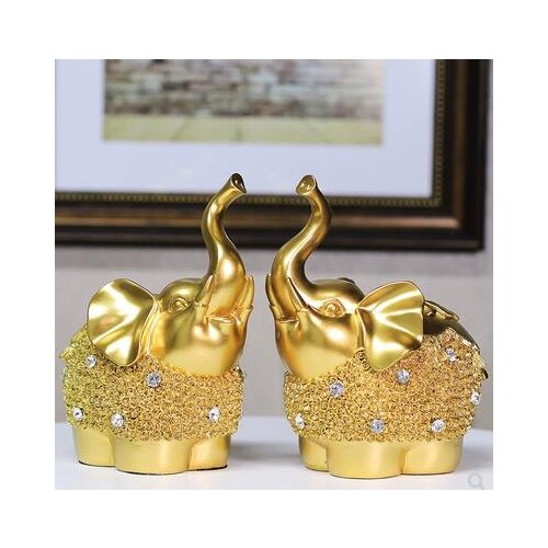 Cute little elephant crafts, home office desktop decoration, beautiful animals, wedding decoration gifts