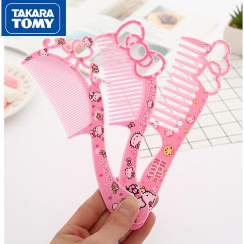 TAKARA TOMY Cartoon Hello Kitty Household Plastic Adult Close-tooth Comb Wide-tooth Comb Simple Child Cute Comb