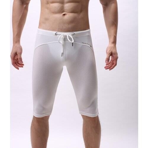 Sexy Mid-waist Men Boxer Shorts Athletic Supporter Body Sculpting boxershorts Breathable Soft Nylon Underpants Underwear Men