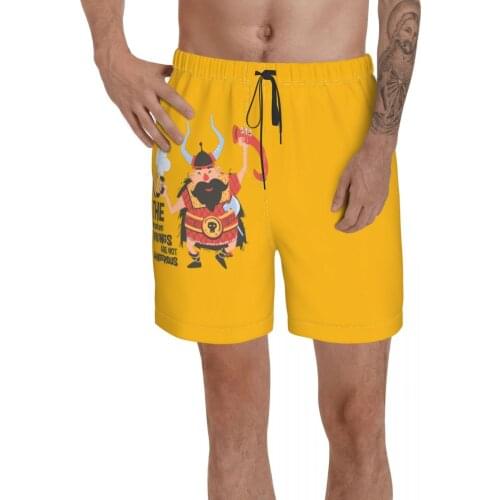 Causal The Drunken Viking Are Not Dangerous Awesome Nordic, Valhalla, Thor Breathable Quick Dry Humor Graphic Male Shorts