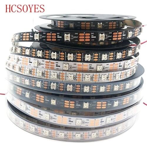 DC 5V 1m/5m roll WS2812B RGB led strip 30/60/144leds/m ws2811ic Built-in individually addressable smart strip