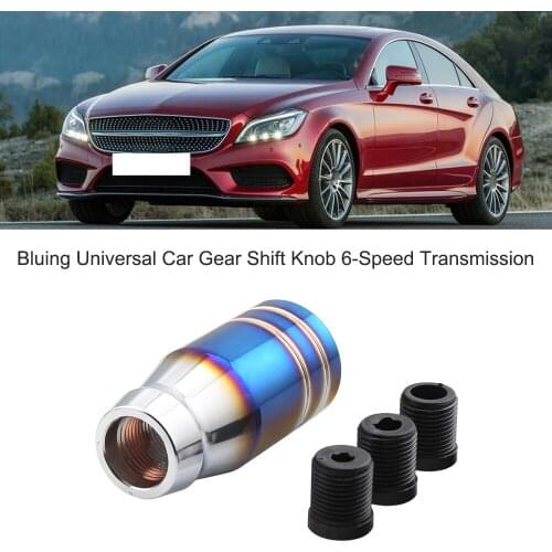 Aluminium Alloy Bluing Universal Car Gear Shift Knob Shifter Lever with Mounting Adapters 5-Speed Transmission car styling