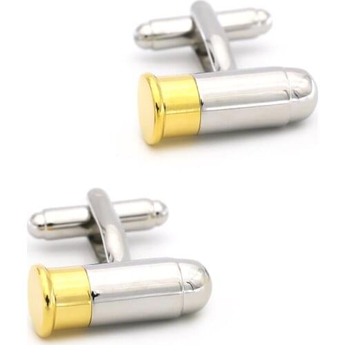Bullet Cuff Links For Men War Design Quality Brass Material Golden Color Cufflinks Wholesale&retail