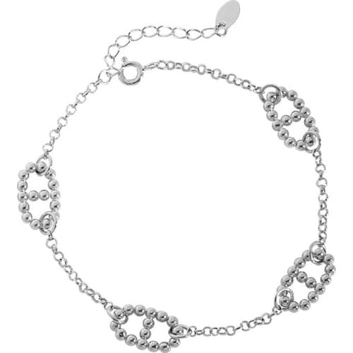 S925 sterling silver Charm Bracelet for Women Round bead pig mouth personality Adjustable Bangles Copper Jewelry Gift