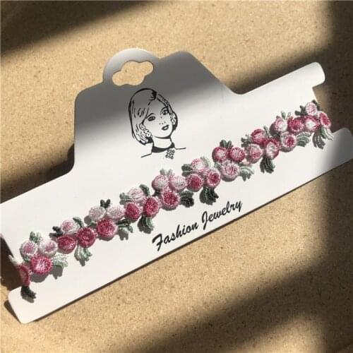 1Pc Rose Choker Girls Summer Beauty Fashion Necklace Women Elegant Flower Lace Cute Romantic Girlfriend Gift Pink Necklace