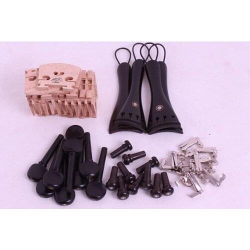 10 set 4/4 violin parts. tail gut tuner ebony tailpiece peg endpin bridge