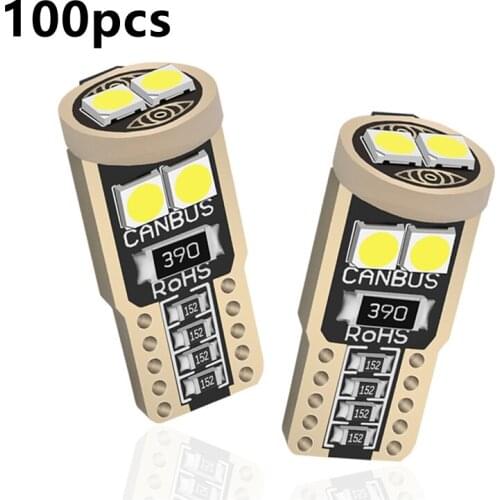 100Pcs T10 LED Canbus Car Lamps 3030chip168 192 W5W Bulbs For Auto Dome Reading Wedge Lights 12V T10 LED