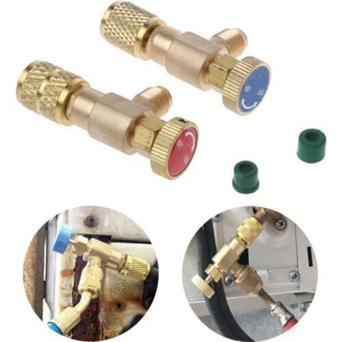 2pcs Refrigeration Charging Air Conditioning Adapter For R410A R22 1/4" Liquid Safety Valve Hose R22 Copper Adapter New