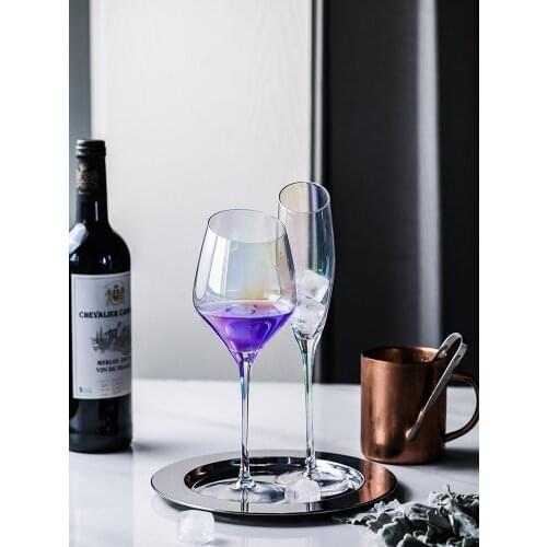 2Pcs Ion-plated crystal glass Cup goblet champagne glasses wine glass cups wedding home drinking Bar Hotel kitchen accessories