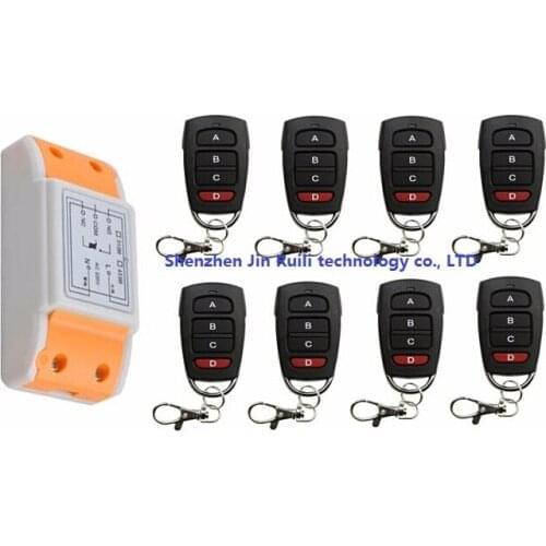 2016 new 220 v 1 ch cool remote control switch 1 receiver +8 transmitter