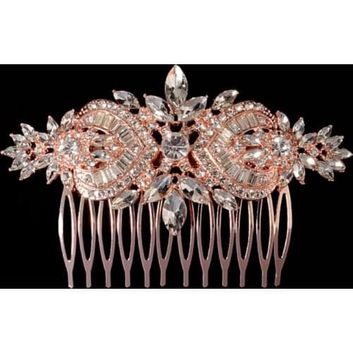 2021 New Fashion Handmade Wedding Flower Bridal Hair Comb With Pearl