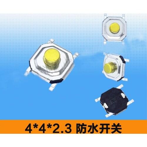 4*4*1.9/2/2.3mm 4 Pins SMT Brass Head Touch Tact Switch Waterproof SMD Mini Thin Push Button Switch