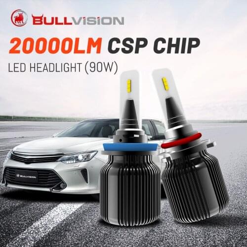 Bullvision 880 881 LED Headlight 20000LM H4 H7 9007 HB5 H27 H11 H8 H9 9005 9006 HB3 HB4 Fanless NoNoise Anti Error 6000K 12V 24V